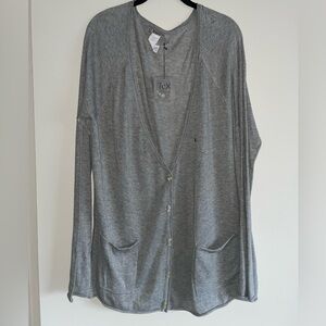 NWT Tex by Max Azria Lightweight Long Gray Cardigan Sz XL